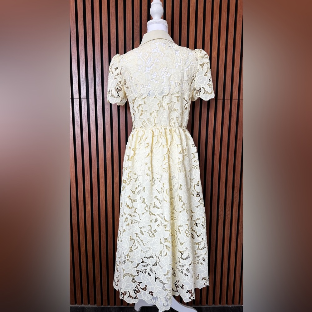 Self-Portrait Yellow Lace Midi Dress - Picture 7 of 9